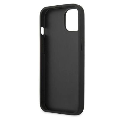 7. Karl Lagerfeld Leder Ikonik Karl's Head Metallhülle für iPhone 13 mini - Blau