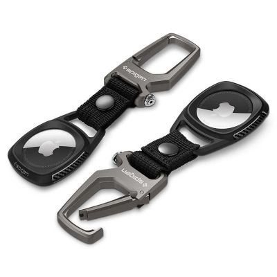 8. Spigen Rugged Armor Hülle für Apple AirTag – mattschwarz