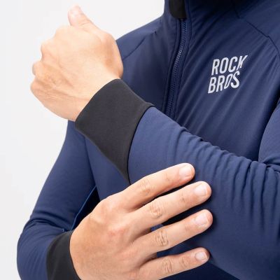 4. Rockbros YDWT014 Winter-Fleece-Doppellagige Radjacke Größe XL - Blau