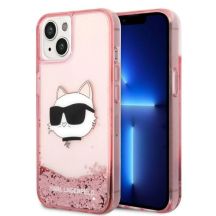 Karl Lagerfeld Glitter Choupette Head Hülle für iPhone 14 Plus – Rosa