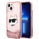 Karl Lagerfeld Glitter Choupette Head Hülle für iPhone 14 Plus – Rosa