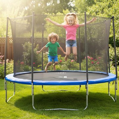 18. Faltbares Gartentrampolin mit Innennetz, 12 Fuß (366 cm), Enero