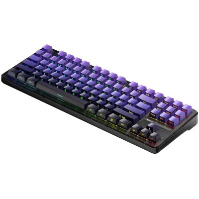 4. Gasket F87 Pro Purple Black Gradient GrayWoodV4 Switch RGB AULA Tastatur