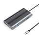 Orico XDR 12-in-1 USB-C Dockingstation mit USB-A, USB-C, HDMI 4K, VGA, RJ45, Gigabit PD, 100 W, SD- und microSD-Kartenleser – Grau