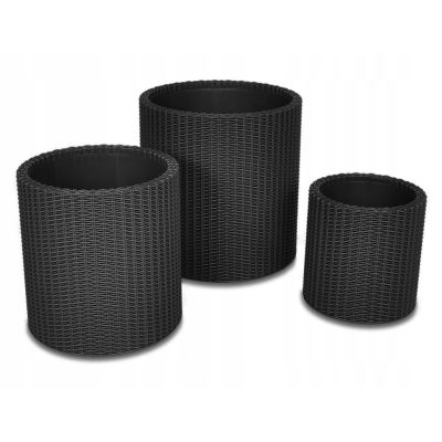 KETER Zylinderpflanzgefäß 230217 Blumentopf (434 mm x 443 mm x 434 mm; Anthrazit)