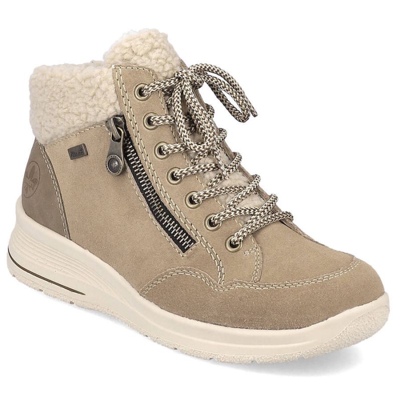 24. Beige Damen-Lederboots, wasserdicht – Rieker L7701-24