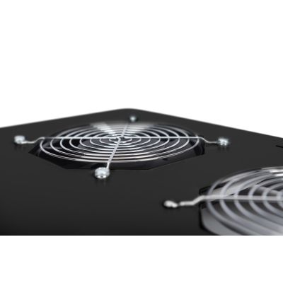 3. Digitus 19"-Lüftungspanel für Serverschränke der Unique-Serie, 4 x Lüfter, Thermostat, Schwarz