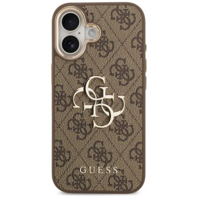 3. Guess 4G Big 4G Classic Logo Hülle für iPhone 17 - Braun und Gold