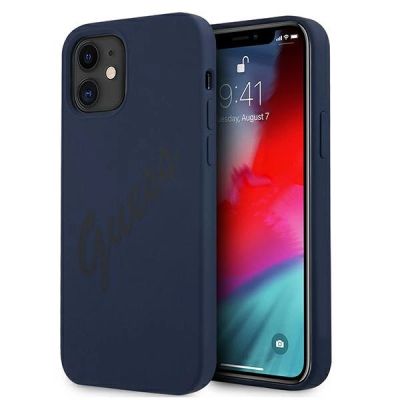 Guess GUHCP12SLSVSBL iPhone 12 mini 5.4" blau/blau Hardcase Script Vintage
