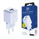 16. 3mk Hyper GaN Ladegerät 20W QC4+ PD PPS USB-C USB-A Wandladegerät - Weiß
