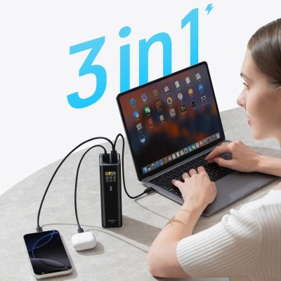5. Cuktech PB200U Powerbank 210W 20000mAh 2x USB-C + USB-A mit TFT-Display und 240W USB-C-Kabel - schwarz