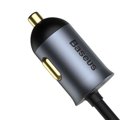 5. Baseus Share Together PPS Mehrfach-Schnelllade-Autoladegerät mit Verlängerungskabel 2U+2C 120W Space Grau
