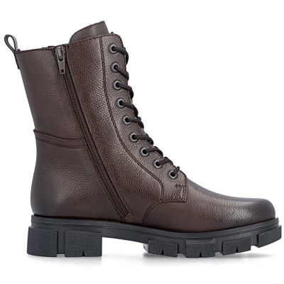 8. Damen-Ankle-Boots aus Leder, gefüttert, braun