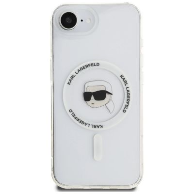 3. Karl Lagerfeld IML Metal Karl Head MagSafe Case für iPhone 16e Weiß