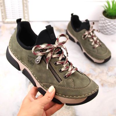 26. Bequeme Rieker W RKR610 grüne Schuhe