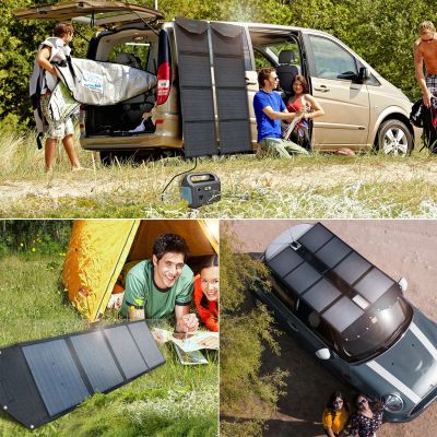 16. Choetech SC009-V2 faltbares Solarladegerät 100 W USB-C / 2x USB-A PD QC – Schwarz