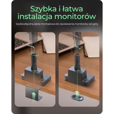 6. ICY BOX IB-MS702-T Monitorhalterung/Ständer 144,8 cm (57") Schreibtisch Schwarz