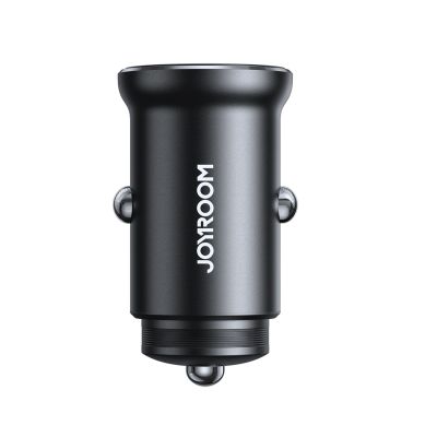 3. Joyroom JR-CCN06 30W 2x USB-C Mini-Autoladegerät aus Metall – Schwarz