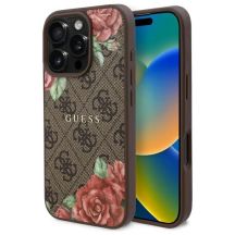 Guess GUHMP16LP4ROPEMCW iPhone 16 Pro 6,3" braun/braunes Hardcase 4G Flowers Print MagSafe