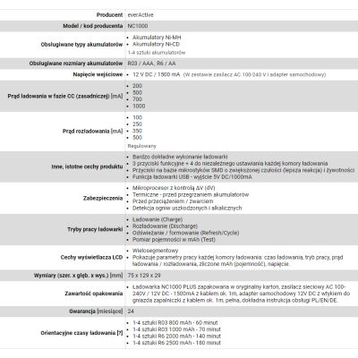 5. Ladegerät everActive NC1000 (Keine Daten)