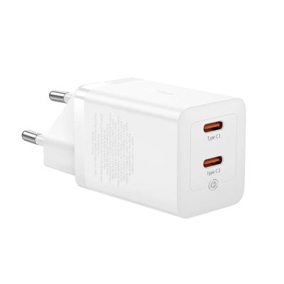 4. Baseus GaN5 Pro 40W 2xUSB-C Wandladegerät – Weiß
