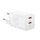 4. Baseus GaN5 Pro 40W 2xUSB-C Wandladegerät – Weiß