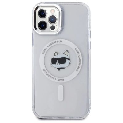 3. Karl Lagerfeld IML Metal Choupette Head MagSafe iPhone 12 Hülle - Weiß
