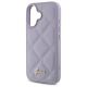 6. Guess Quilted Metal Logo Hülle für iPhone 16 – Hellviolett