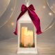 5. LED-Adventslaterne, 60 cm, 3 Kerzen, weiß
