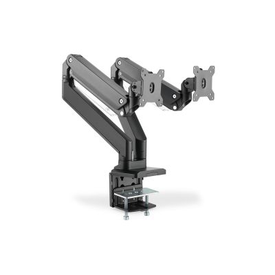 2. Doppelter Schreibtischarm mit 2xLCD-Klemme mit Gasfeder, max. 2x35" und 15 kg