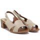 3. Beige Sergio Leone SK578-S Damen-Blockabsatzsandalen aus Leder