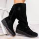 7. Rieker W R237 wasserdichte Nubukstiefel mit Schaffellfutter