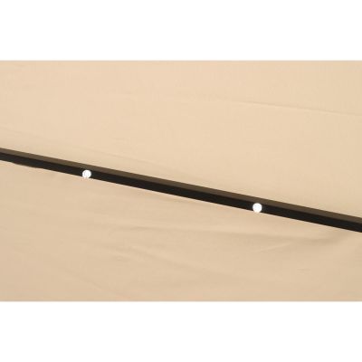 18. Gartenschirm mit LED-Beleuchtung, 300 cm, Beige