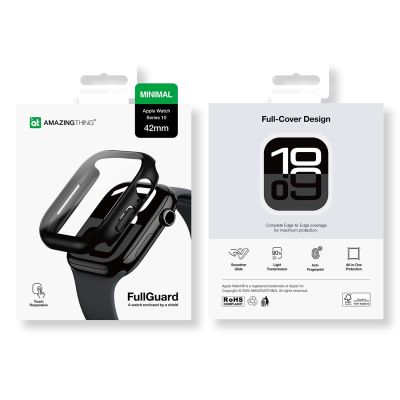 8. AmazingThing Radix Glass Case für Apple Watch 42 mm, Schwarz