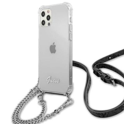 2. Guess GUHCP12MKC4GSSI iPhone 12/12 Pro 6.1" Transparente Hardcase 4G Silver Chain