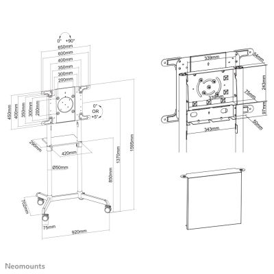 14. TV-Bodenständer-Set 37-70" NS-M1250BLACK NEWSTAR
