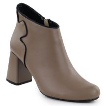 Elegante beige Leder-Ankle-Boots mit Blockabsatz, Jezzi OLI21-2