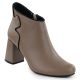 Elegante beige Leder-Ankle-Boots mit Blockabsatz, Jezzi OLI21-2