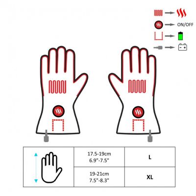 10. GLOVII Beheizbare Motorradhandschuhe, batteriebetrieben oder mit Akku, Größe L, Batterien, Ladegerät und Kabel im Lieferumfang, GDBL