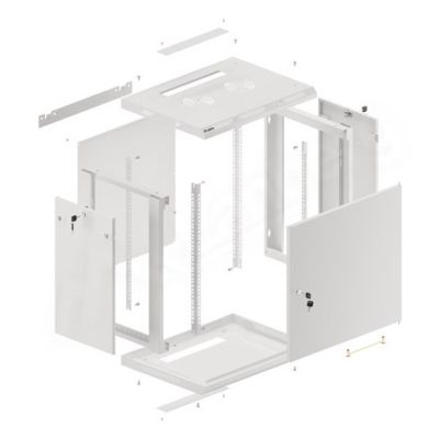 5. Lanberg WF01-6412-00S 12HE-Rack-Wandschrank, Grau