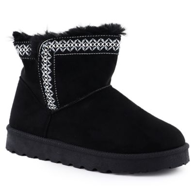 Schwarze Wildleder-Schneestiefel für Damen, Potocki 06303
