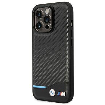2. Hülle BMW BMHCP14L22NBCK iPhone 14 Pro 6.1 "schwarz / schwarzes Leder Carbon