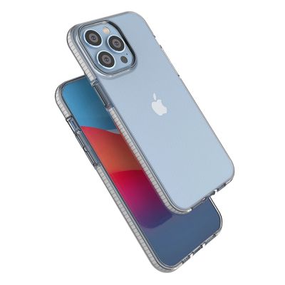 4. Spring Case Hülle für iPhone 14 Pro Max Silikonhülle mit Rahmen schwarz