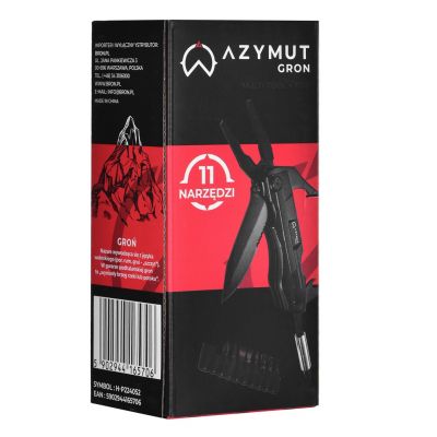 6. AZIMUTH Gron Multitool - 11 Werkzeuge + 9 Bits + Holster (H-P224052)