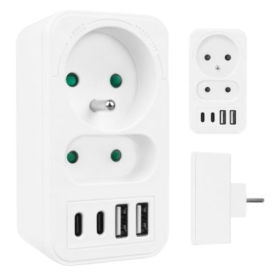 MACLEAN Steckdose 2-fach + 4x USB MCE249 F/W