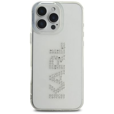 3. Karl Lagerfeld IML Strass Logo iPhone 16 Pro Hülle - Transparent