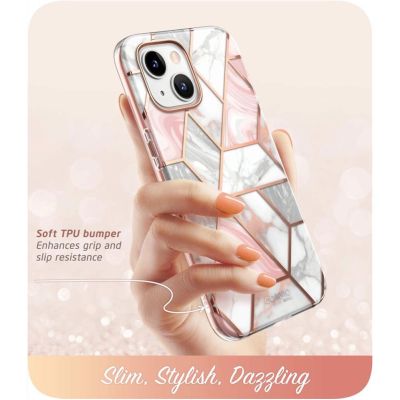 2. Supcase Cosmo Hülle für iPhone 14 Plus – rosa Marmor