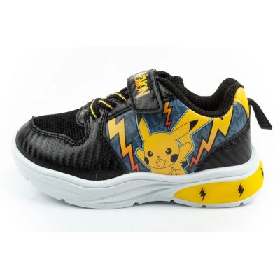 2. Leomil Kinder-Sportschuhe Pokémon-Sneaker, leicht, mit Klettverschluss und LED-Beleuchtung, schwarz-gelb