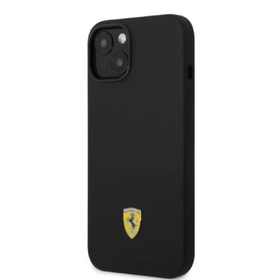 2. Ferrari FEHMSIP14MBK iPhone 14 Plus 6.7" schwarz/schwarz Hardcase Silikon Metall Logo Magsafe
