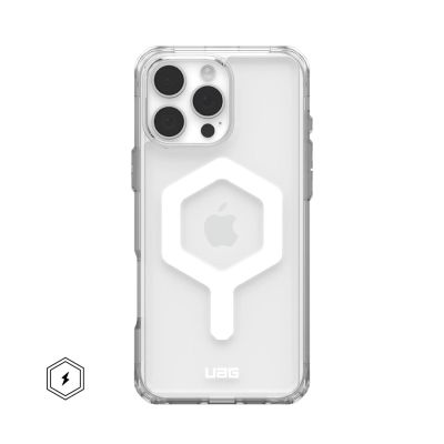 UAG Urban Armor Gear Plyo MagSafe Hülle für Apple iPhone 16 Pro Max, Eis (transparent)/Weiß